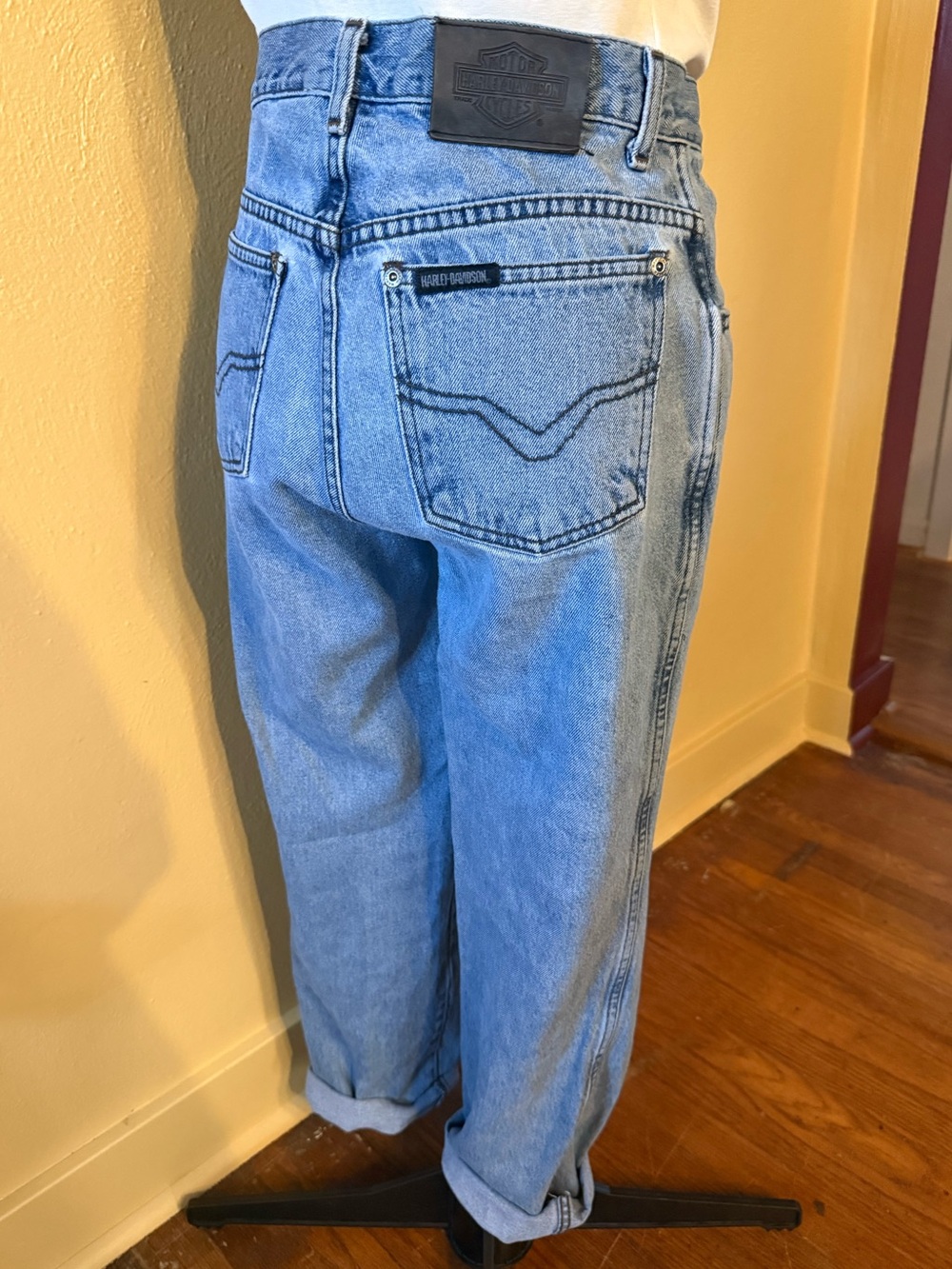 Harley Davidson High Waist Denim ankle Pants